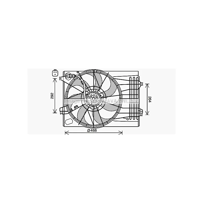 Ventilateur, refroidissement du moteur AVA QUALITY COOLING HY7573