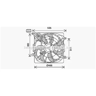 Ventilateur, refroidissement du moteur AVA QUALITY COOLING HY7574