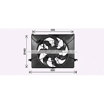 Ventilateur, refroidissement du moteur AVA QUALITY COOLING HY7575