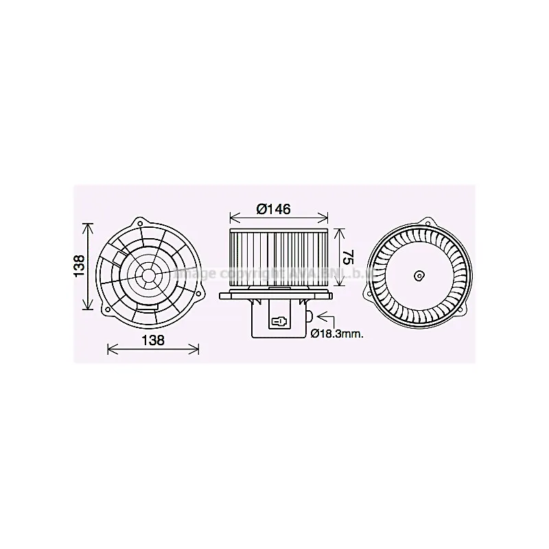 Moteur électrique, pulseur d'air habitacle AVA QUALITY COOLING HY8462