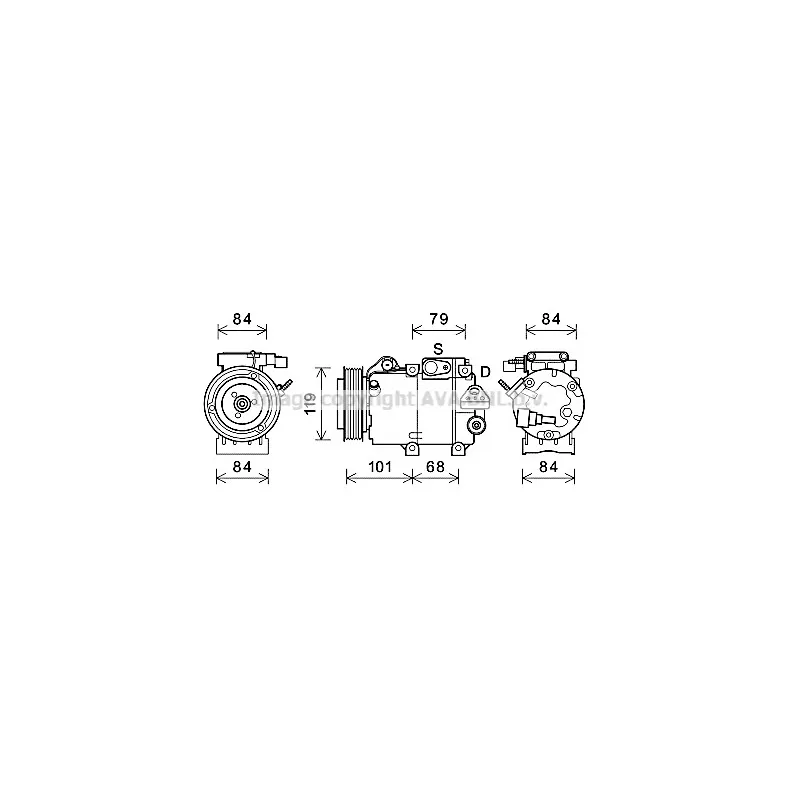 Compresseur, climatisation AVA QUALITY COOLING HYAK374