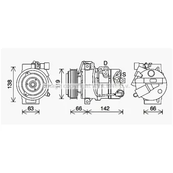 Compresseur, climatisation AVA QUALITY COOLING HYK463