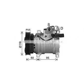 Compresseur, climatisation AVA QUALITY COOLING HYK483