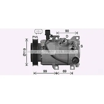 Compresseur, climatisation AVA QUALITY COOLING HYK487