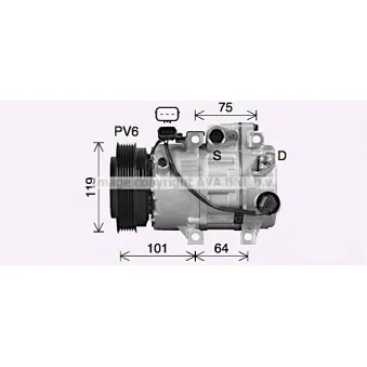Compresseur, climatisation AVA QUALITY COOLING HYK497