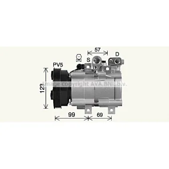 Compresseur, climatisation AVA QUALITY COOLING HYK576