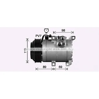 Compresseur, climatisation AVA QUALITY COOLING HYK592