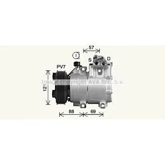 Compresseur, climatisation AVA QUALITY COOLING HYK593