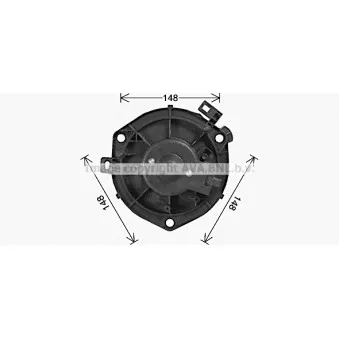Moteur électrique, pulseur d'air habitacle AVA QUALITY COOLING IV8503