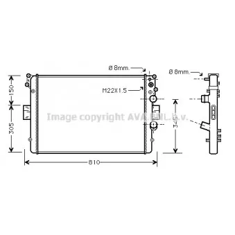Radiateur, refroidissement du moteur AVA QUALITY COOLING IVA2043