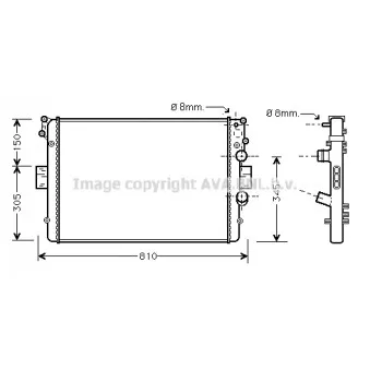 Radiateur, refroidissement du moteur AVA QUALITY COOLING IVA2049