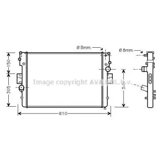 Radiateur, refroidissement du moteur AVA QUALITY COOLING IVA2056