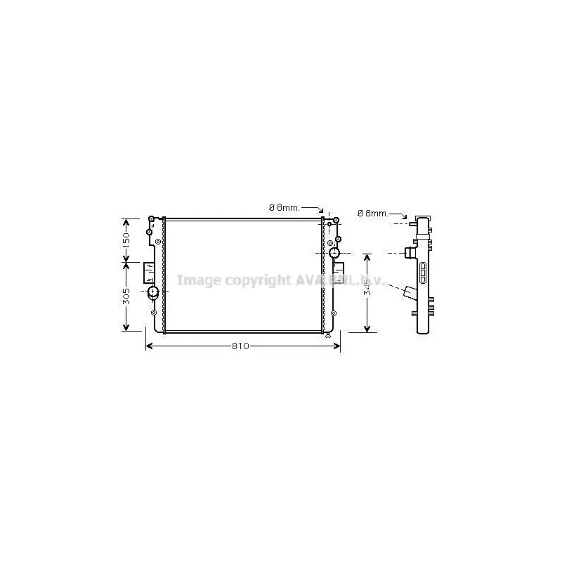Radiateur, refroidissement du moteur AVA QUALITY COOLING IVA2056