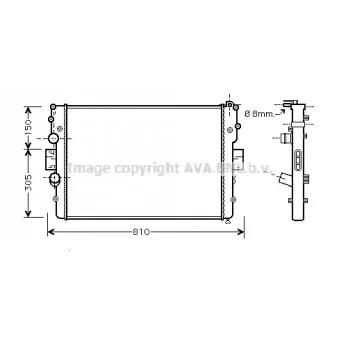 Radiateur, refroidissement du moteur AVA QUALITY COOLING IVA2087