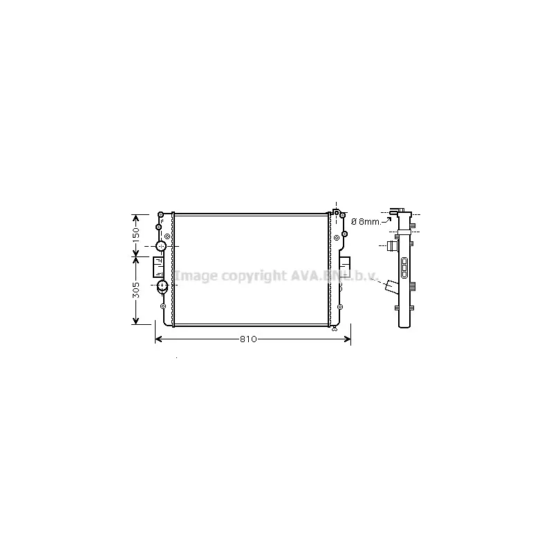 Radiateur, refroidissement du moteur AVA QUALITY COOLING IVA2087