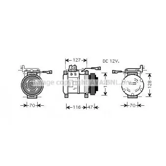 Compresseur, climatisation AVA QUALITY COOLING IVAK077