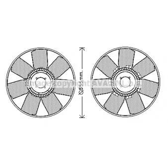 Roue du souffleur, refroidissementdu moteur AVA QUALITY COOLING IVC121