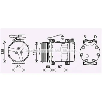 Compresseur, climatisation AVA QUALITY COOLING JBK004