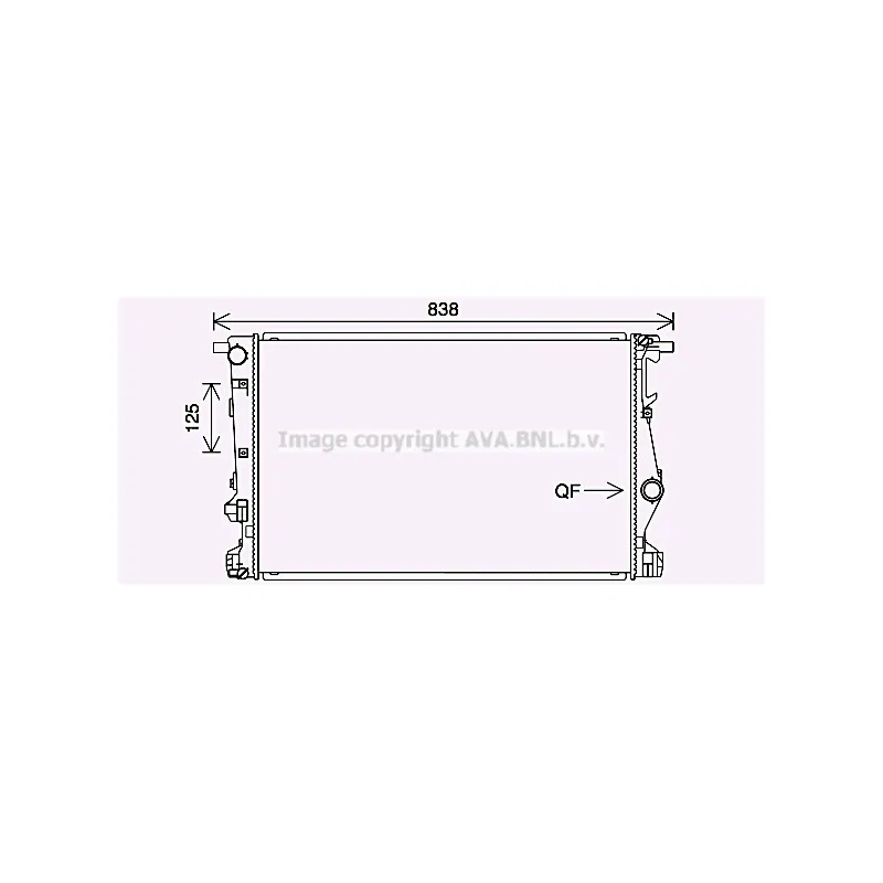 Radiateur, refroidissement du moteur AVA QUALITY COOLING JE2075