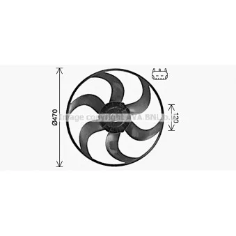 Ventilateur, refroidissement du moteur AVA QUALITY COOLING JE7084