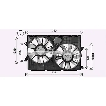 Ventilateur, refroidissement du moteur AVA QUALITY COOLING