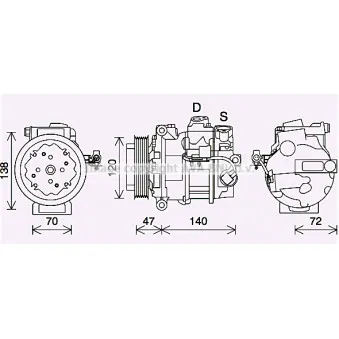 Compresseur, climatisation AVA QUALITY COOLING JRK057