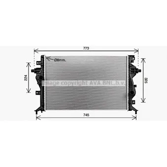 Radiateur, refroidissement du moteur AVA QUALITY COOLING KA2331