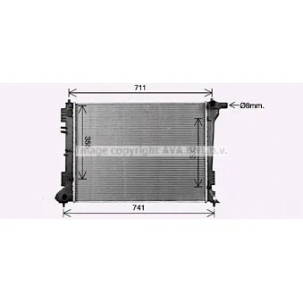 Radiateur, refroidissement du moteur AVA QUALITY COOLING KA2334