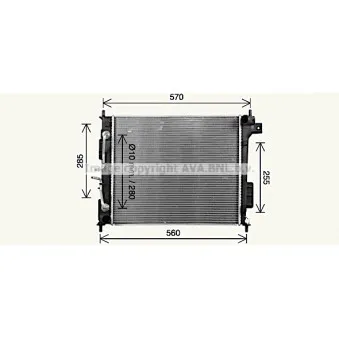 Radiateur, refroidissement du moteur AVA QUALITY COOLING KA2339