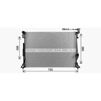 Radiateur, refroidissement du moteur AVA QUALITY COOLING KA2342
