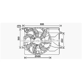 Ventilateur, refroidissement du moteur AVA QUALITY COOLING KA7543