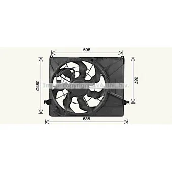 Ventilateur, refroidissement du moteur AVA QUALITY COOLING KA7545