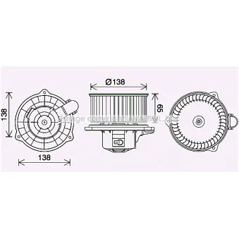 Moteur électrique, pulseur d'air habitacle AVA QUALITY COOLING KA8287