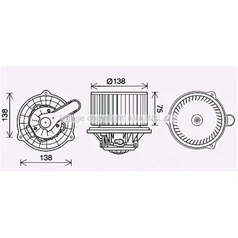 Moteur électrique, pulseur d'air habitacle AVA QUALITY COOLING KA8288