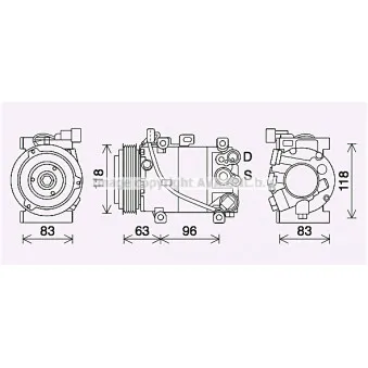 Compresseur, climatisation AVA QUALITY COOLING KAK282