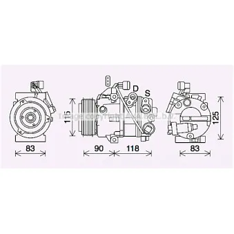 Compresseur, climatisation AVA QUALITY COOLING KAK284