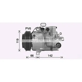 Compresseur, climatisation AVA QUALITY COOLING KAK314