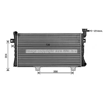 Radiateur, refroidissement du moteur AVA QUALITY COOLING LA2024