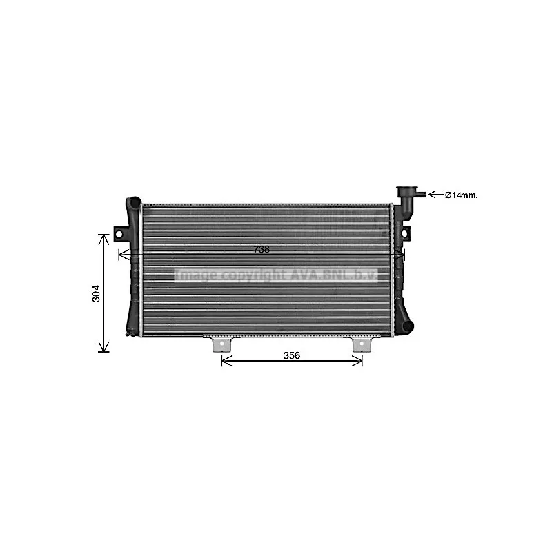 Radiateur, refroidissement du moteur AVA QUALITY COOLING LA2024
