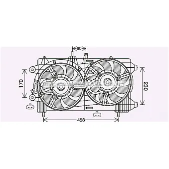 Ventilateur, refroidissement du moteur AVA QUALITY COOLING LC7503