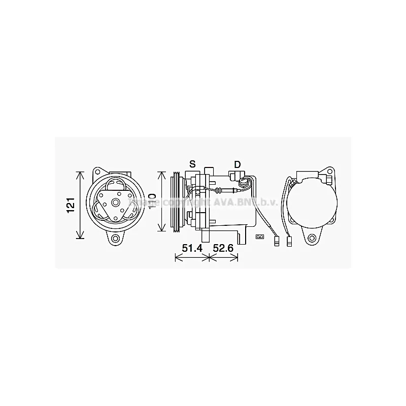 Compresseur, climatisation AVA QUALITY COOLING MCAK019