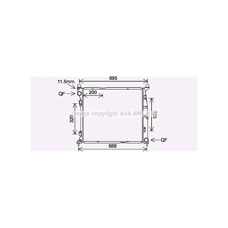 Radiateur, refroidissement du moteur AVA QUALITY COOLING MS2695