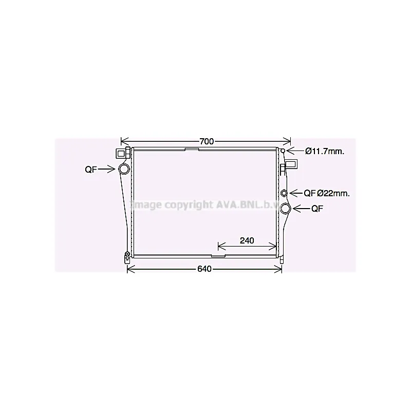Radiateur, refroidissement du moteur AVA QUALITY COOLING MS2703