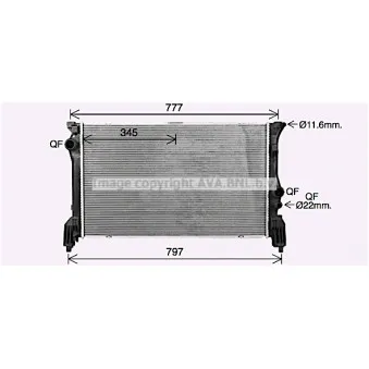 Radiateur, refroidissement du moteur AVA QUALITY COOLING MS2725