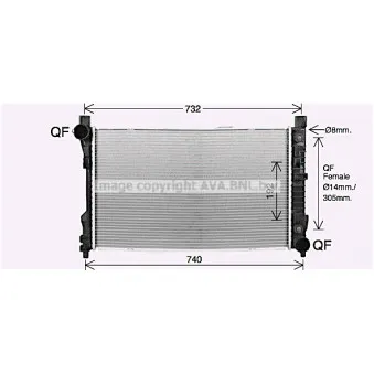 Radiateur, refroidissement du moteur AVA QUALITY COOLING MS2727