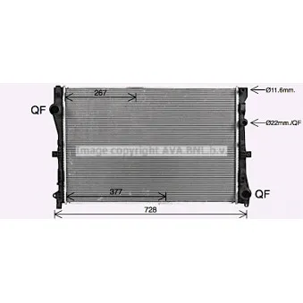 Radiateur, refroidissement du moteur AVA QUALITY COOLING MS2728