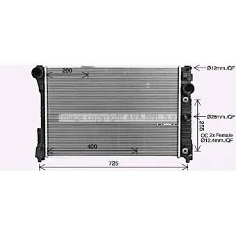 Radiateur, refroidissement du moteur AVA QUALITY COOLING MS2729