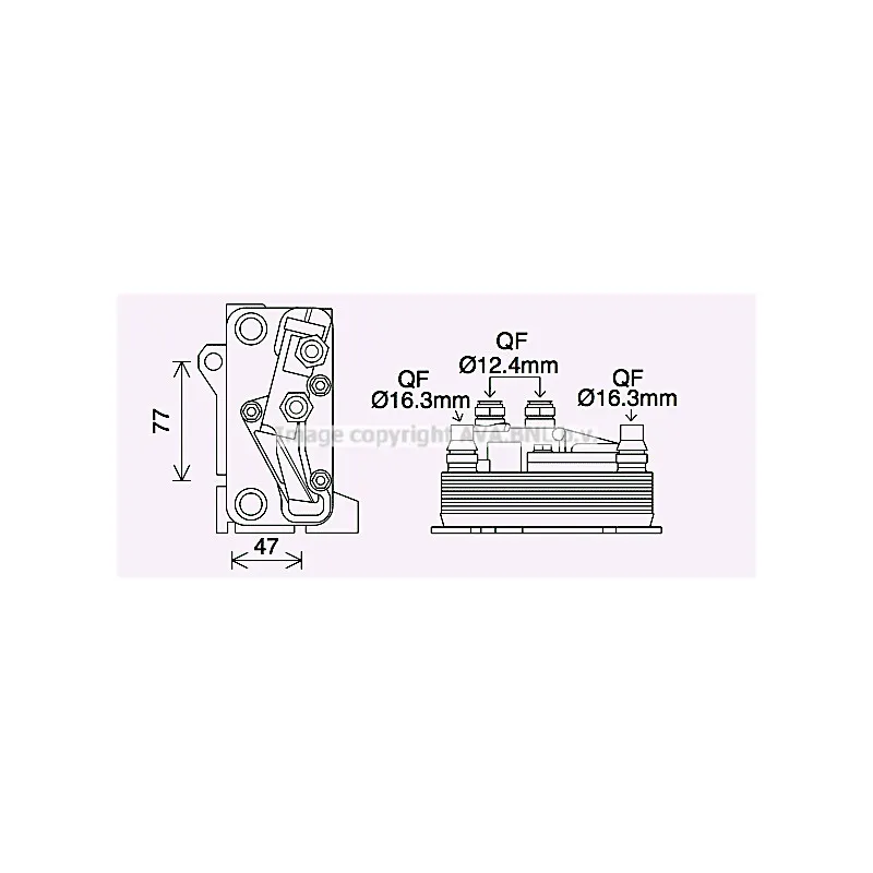 Radiateur d'huile de boîte automatique AVA QUALITY COOLING MS3714