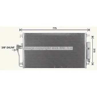 Condenseur, climatisation AVA QUALITY COOLING MS5761D