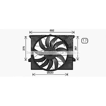 Ventilateur, refroidissement du moteur AVA QUALITY COOLING MS7745